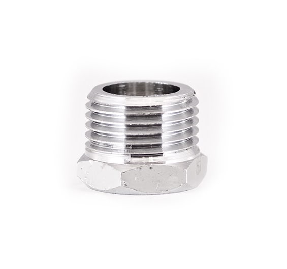 Faucet to ezy hooker bush, ½” m x 7/16” F, chrome plated brass