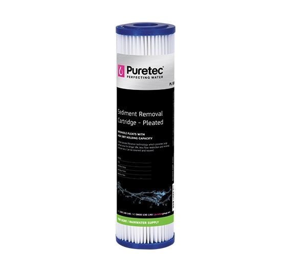 Pleated Sediment Cartridge Std, 10 inch, 20um Twinpack