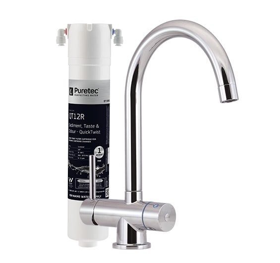 Puretec QT12 Quick-Twist System with Tripla T4 LED Mixer Tap