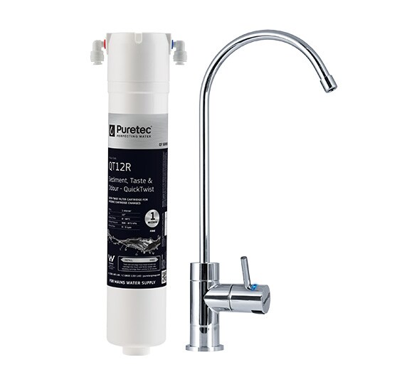 Puretec QT18 Quick-Twist Water Filter with High Loop Faucet